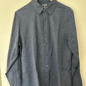 RHONE Commuter Heather Blue Button Down Shirt